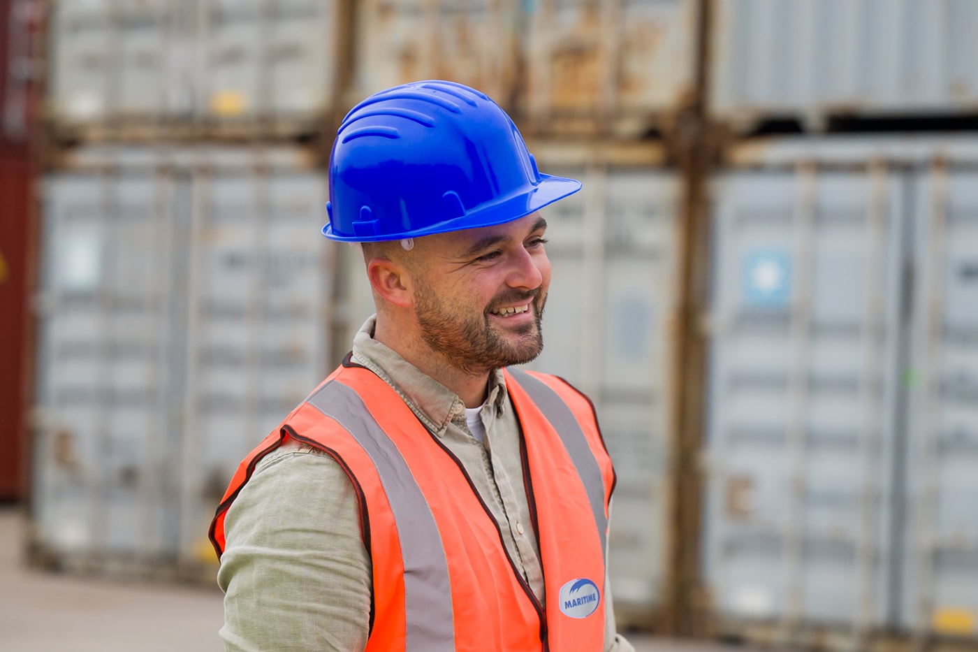 Person in high viz and hard hat